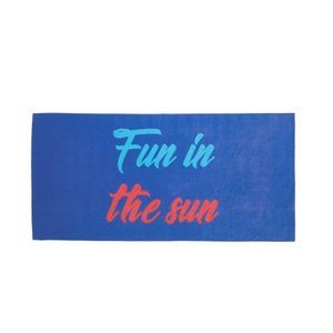 Letters Beach Towel Fun In The Sun Blue